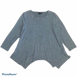 RAFAELLA XXL women’s blue and black striped top